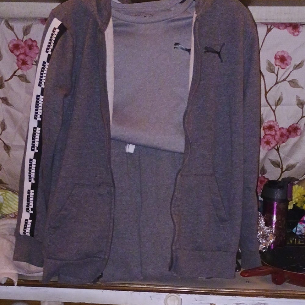 Puma Men's Zip-Up Gray Sweater - Picture 1 of 4